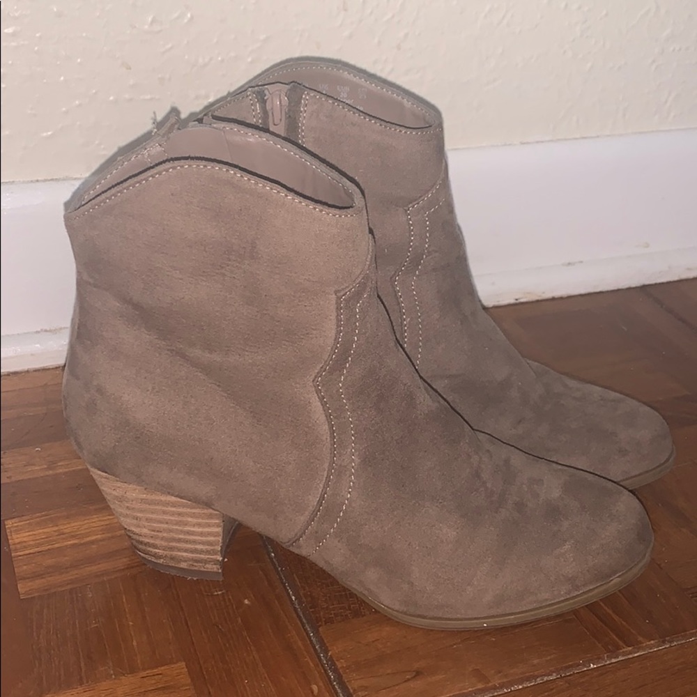 Taupe brown ankle booties